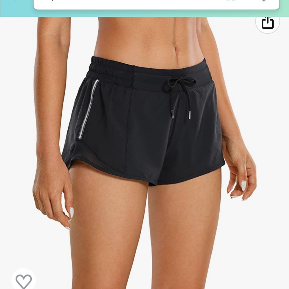 CRZ YOGA Women's Mid-Waist Workout Running Shorts Small Mesh Liner - 2.5"